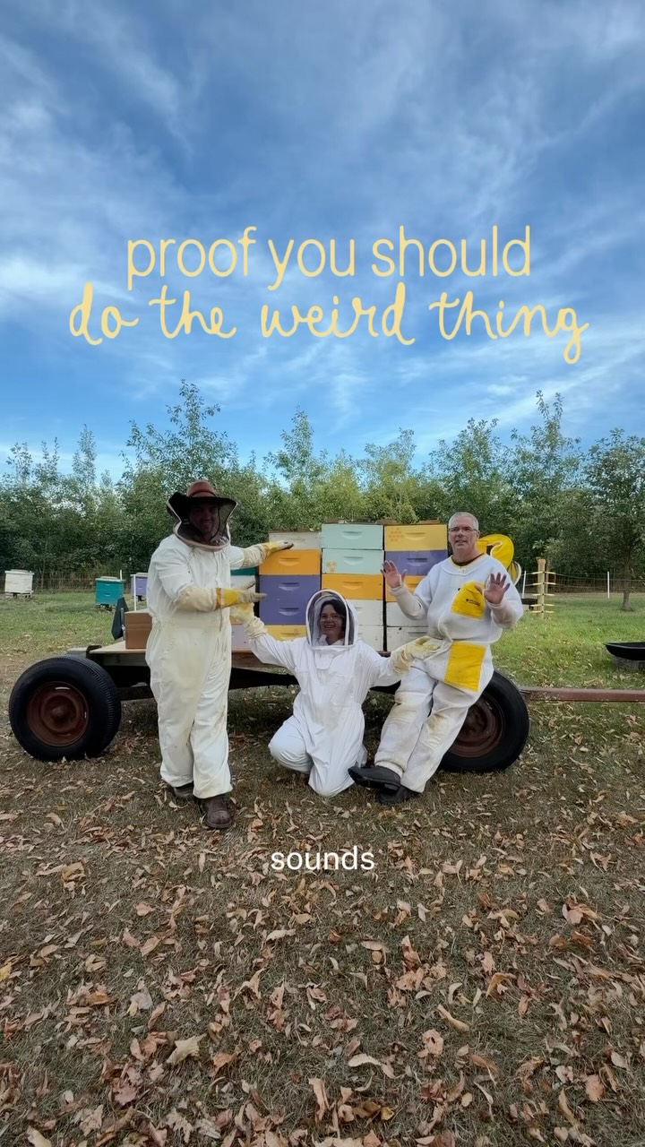 Five years ago, beekeeping was just a random hobby we decided to try because I came home to Luke watching beekeeping videos on YouTube and I said “why not” 😂

Now it’s something we do with family, something that has taught us how much we love learning new skills and doing things ourselves, and somehow even part of the reason this page is called Our Hidden Hive.

The bees didn’t make us want to move to the country. That dream was already there long ago. But I do think they helped us understand what we loved about this kind of life. 

The satisfaction of starting with no idea what you’re doing, learning as you go, and eventually getting to hold something in your hands that exists because you stuck with it.

And it really doesn’t matter what “it” is. Honey. Chickens. Ducks. DIY projects. A whole collection of random side quests.

The point isn’t that every hobby needs to become something bigger. It’s just that following the things that make you curious can teach you a lot about the life you actually want. 

TRY. THE. WEIRD. THING. 👏🫶